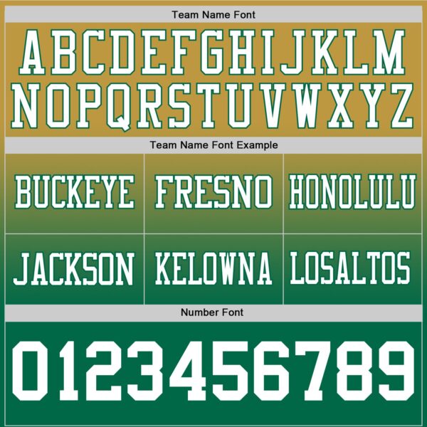 Custom Old Gold White-Kelly Green Authentic Fade Fashion Football Jersey