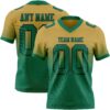 Custom Old Gold Kelly Green-Black Authentic Fade Fashion Football Jersey
