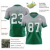 Custom Gray White-Kelly Green Authentic Fade Fashion Football Jersey