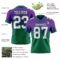 FadeFashion1605-1 Custom Purple White-Kelly Green Authentic Fade Fashion Football Jersey