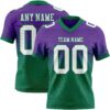 Custom Purple White-Kelly Green Authentic Fade Fashion Football Jersey