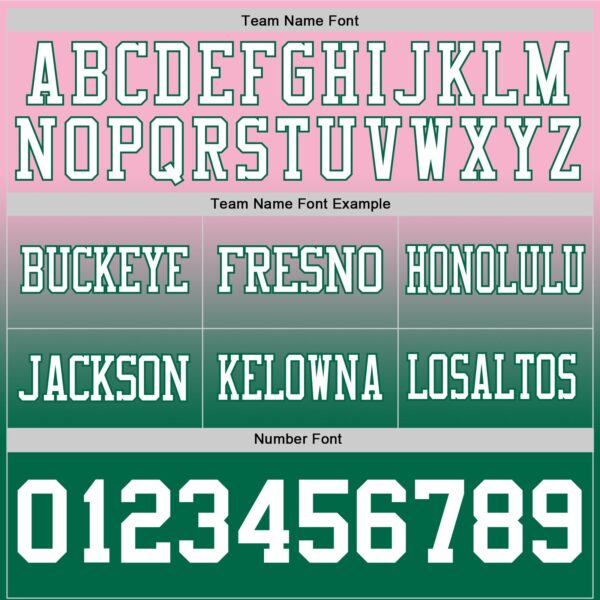 Custom Light Pink White-Kelly Green Authentic Fade Fashion Football Jersey