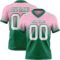 Custom Light Pink White-Kelly Green Authentic Fade Fashion Football Jersey