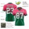 FadeFashion1608-1 Custom Neon Pink White-Kelly Green Authentic Fade Fashion Football Jersey