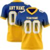 Custom Royal White-Gold Authentic Fade Fashion Football Jersey