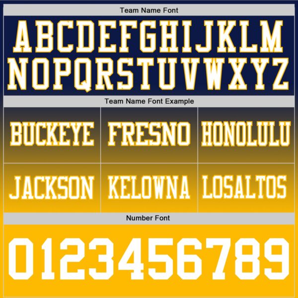 Custom Navy White-Gold Authentic Fade Fashion Football Jersey