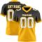 FadeFashion1612 Custom Black White-Gold Authentic Fade Fashion Football Jersey