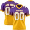 Custom Purple White-Gold Authentic Fade Fashion Football Jersey