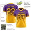 Custom Purple Gold-Black Authentic Fade Fashion Football Jersey