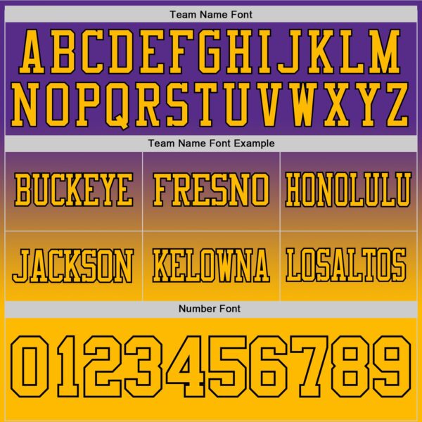 Custom Purple Gold-Black Authentic Fade Fashion Football Jersey