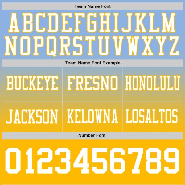 Custom Light Blue White-Gold Authentic Fade Fashion Football Jersey