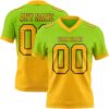 Custom Neon Green Gold-Black Authentic Fade Fashion Football Jersey