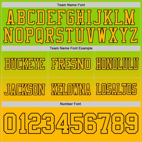 Custom Neon Green Gold-Black Authentic Fade Fashion Football Jersey