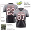 Custom Gray White Steel Gray-Red Authentic Fade Fashion Football Jersey