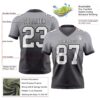 Custom Gray White Steel Gray-Black Authentic Fade Fashion Football Jersey