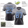Custom Gray Light Blue-Steel Gray Authentic Fade Fashion Football Jersey