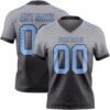 Custom Gray Light Blue-Steel Gray Authentic Fade Fashion Football Jersey