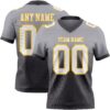 Custom Gray White Steel Gray-Gold Authentic Fade Fashion Football Jersey