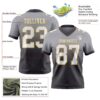 Custom Gray White Steel Gray-Old Gold Authentic Fade Fashion Football Jersey