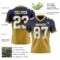 FadeFashion1629-1 Custom Navy White-Old Gold Authentic Fade Fashion Football Jersey
