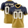 Custom Navy White-Old Gold Authentic Fade Fashion Football Jersey