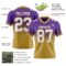 FadeFashion1631-1 Custom Purple White-Old Gold Authentic Fade Fashion Football Jersey