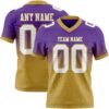 Custom Purple White-Old Gold Authentic Fade Fashion Football Jersey