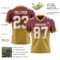FadeFashion1635-1 Custom Burgundy White-Old Gold Authentic Fade Fashion Football Jersey