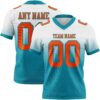 Custom White Orange-Teal Authentic Fade Fashion Football Jersey