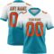Custom White Orange-Teal Authentic Fade Fashion Football Jersey