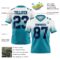 FadeFashion1640-1 Custom White Navy-Teal Authentic Fade Fashion Football Jersey