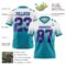 FadeFashion1642-1 Custom White Purple-Teal Authentic Fade Fashion Football Jersey