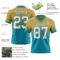FadeFashion1645-1 Custom Old Gold White-Teal Authentic Fade Fashion Football Jersey
