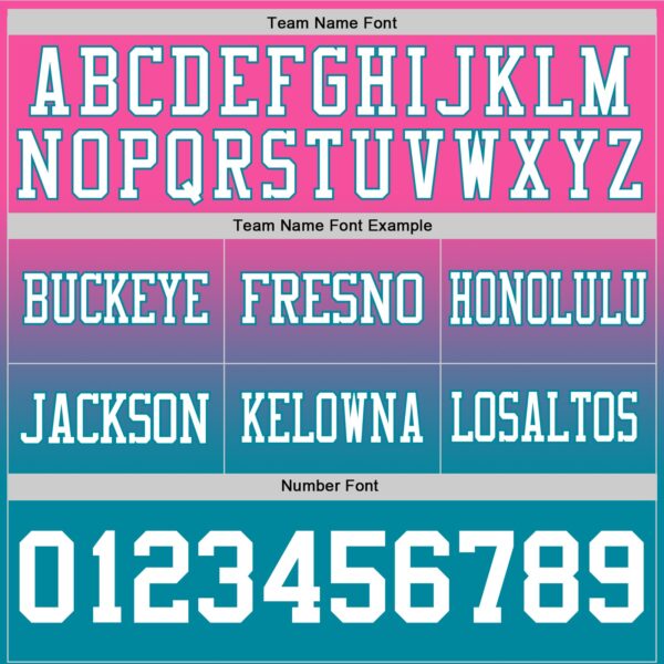 Custom Pink White-Teal Authentic Fade Fashion Football Jersey