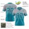 Custom Gray Teal-White Authentic Fade Fashion Football Jersey