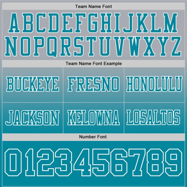Custom Gray Teal-White Authentic Fade Fashion Football Jersey