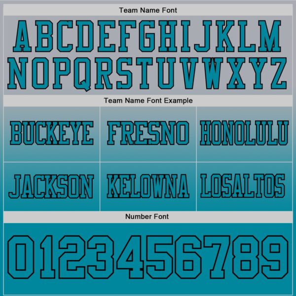 Custom Gray Teal-Black Authentic Fade Fashion Football Jersey