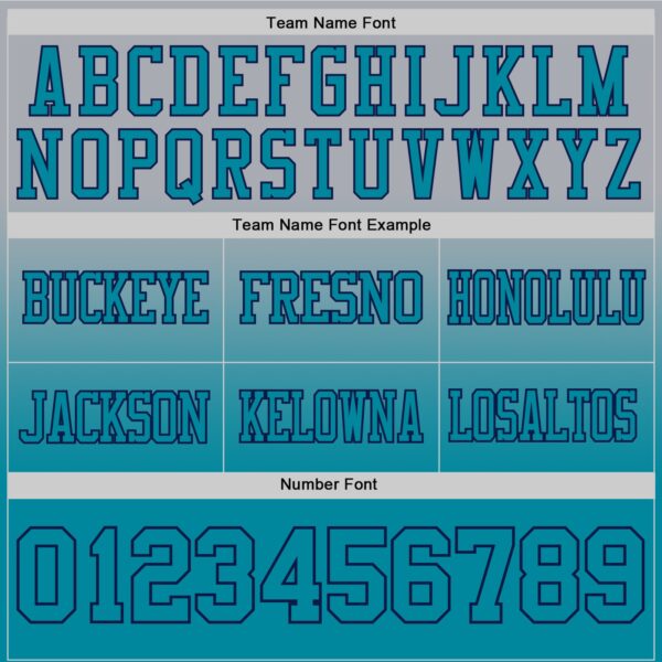 Custom Gray Teal-Navy Authentic Fade Fashion Football Jersey
