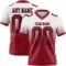 Custom White Cardinal-Black Authentic Fade Fashion Football Jersey