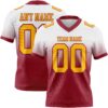 Custom White Gold-Cardinal Authentic Fade Fashion Football Jersey