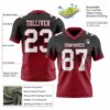 Custom Black White-Cardinal Authentic Fade Fashion Football Jersey