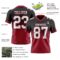 Custom Black White-Cardinal Authentic Fade Fashion Football Jersey