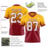 Custom Gold White-Cardinal Authentic Fade Fashion Football Jersey