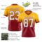 Custom Gold White-Cardinal Authentic Fade Fashion Football Jersey