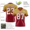 Custom Old Gold White-Cardinal Authentic Fade Fashion Football Jersey