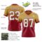 FadeFashion1664-1 Custom Old Gold White-Cardinal Authentic Fade Fashion Football Jersey