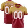 Custom Old Gold White-Cardinal Authentic Fade Fashion Football Jersey