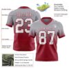Custom Gray White-Cardinal Authentic Fade Fashion Football Jersey
