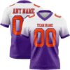 Custom White Orange-Purple Authentic Fade Fashion Football Jersey