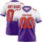 FadeFashion1668 Custom White Orange-Purple Authentic Fade Fashion Football Jersey